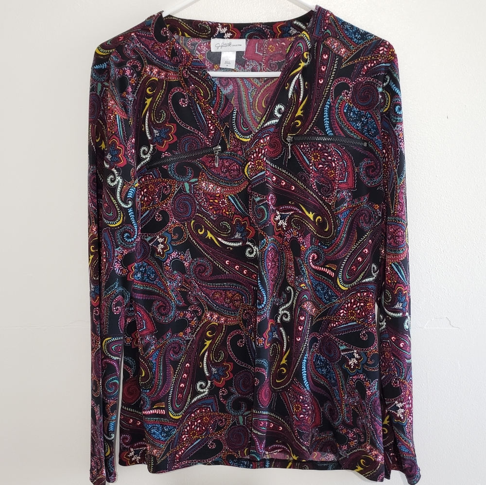 Jaclyn Smith Long Sleeved Boluse Size Medium